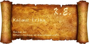 Kalauz Erika névjegykártya